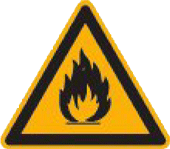 Warnung vor feuergef&#228;hrlichen Stoffen