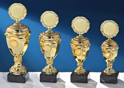 POKAL Serie &quot;Maybe&quot; (gold), &quot;Nele&quot; (silber), 23,5 cm